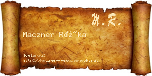 Maczner Réka névjegykártya